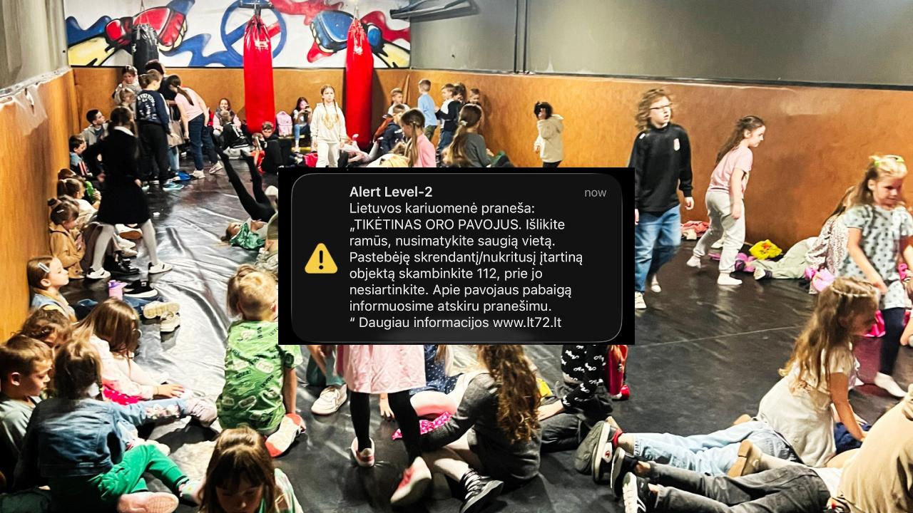 Vaikai oro pavojaus metu