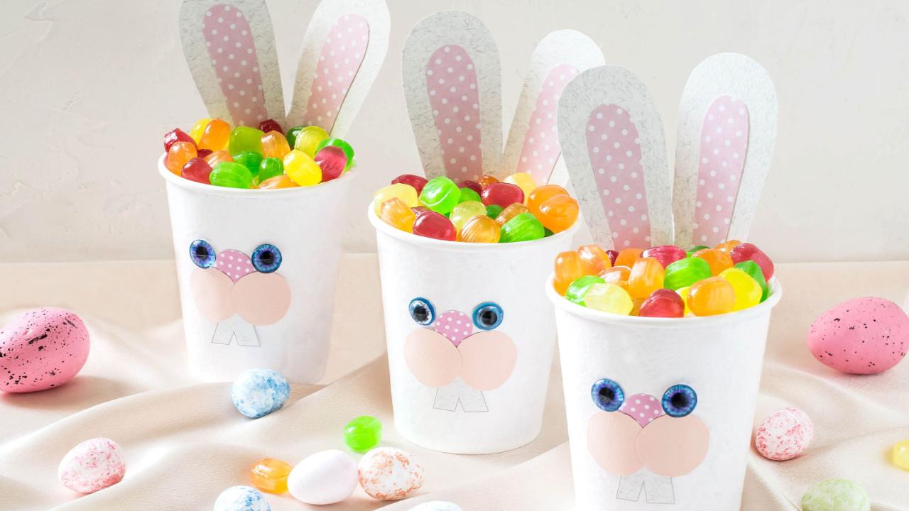 Popieriniai puodeliai - kiškiai.